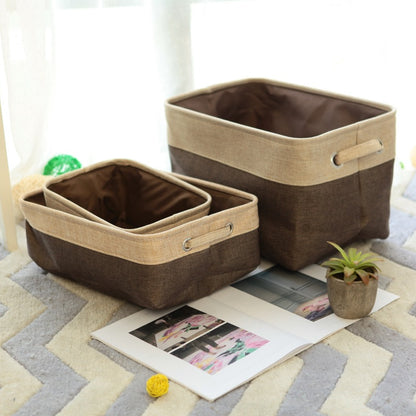 Cotton Linen Desktop Storage Basket for Organizing